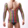 Bodysuit Men Transparent Sexy Man Lingerie Mesh Sensual See Through Black Tights Fitness Sissy Crotchless Erotic Gay Bodyuit Set