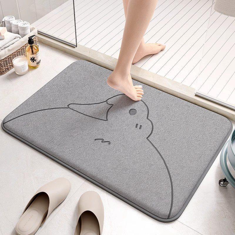 Thickened Memory Cotton Moisture-wicking Floor Mat Bathroom Bathroom Foot Mat Entry Door Mat Slip-resistant Cartoon Soiled No-wash Mat