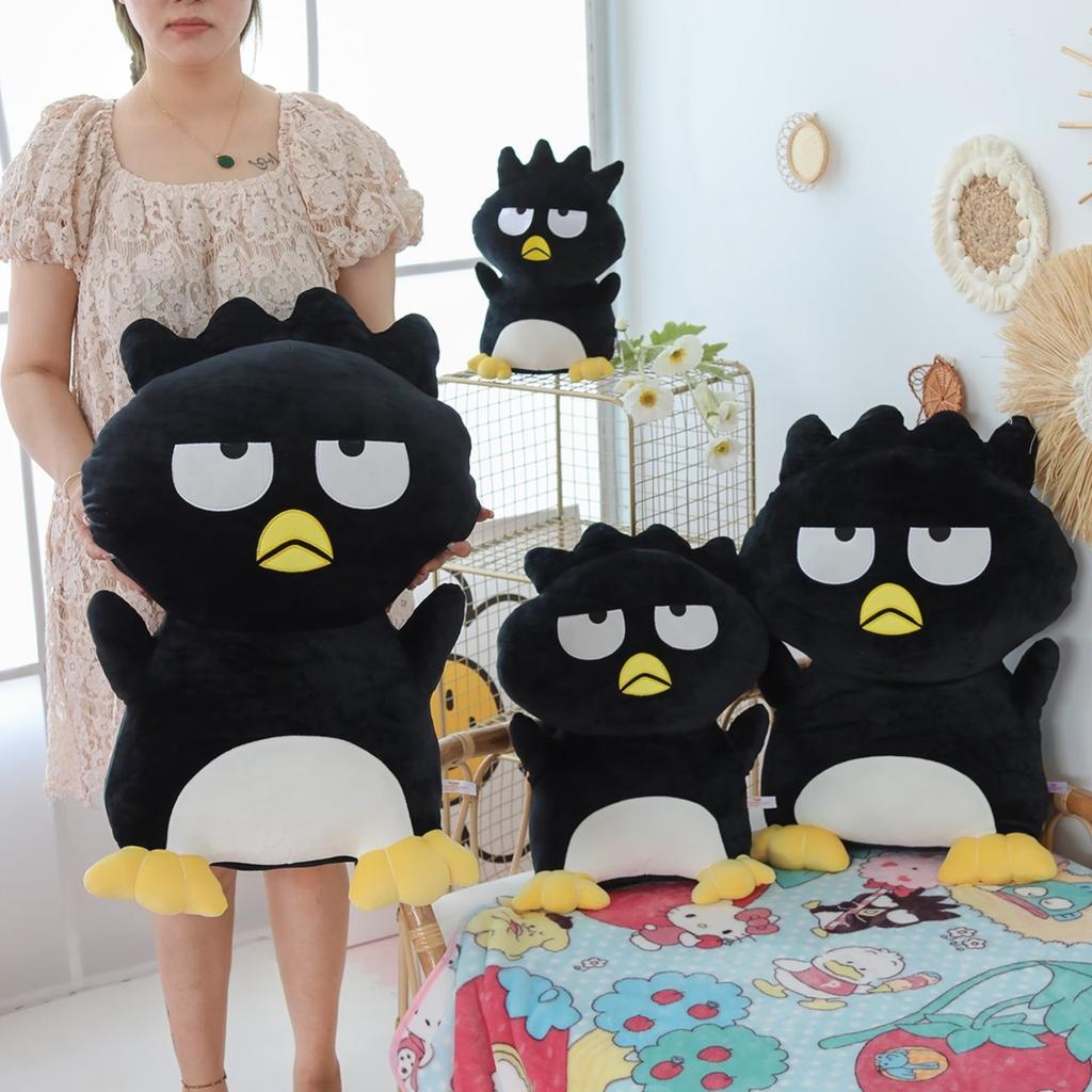 Non-Toxic Soft Cuddly Bad Badtz Maru Plush Toy Kawaii Stuffed Animal Black Penguin Plushies Throw Pillow Japanese Style Doll Xmas Gifts