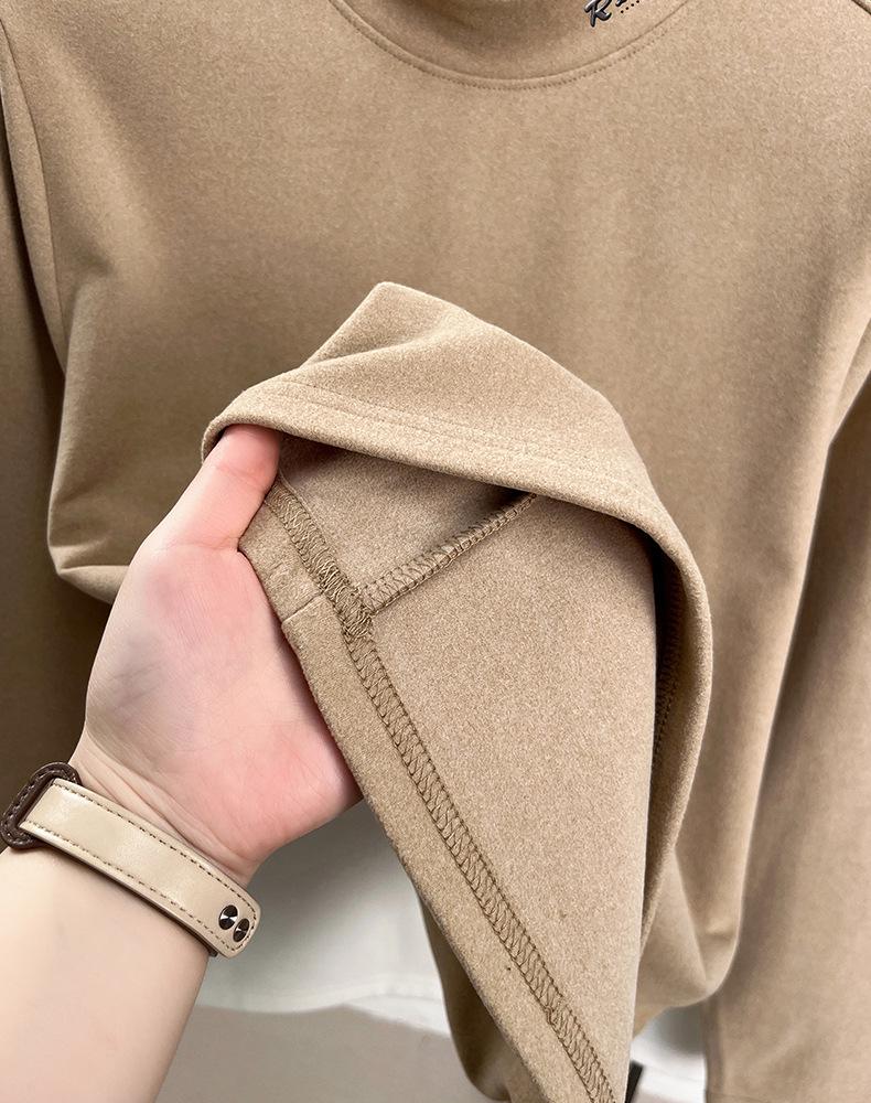 Men's Thermal Half-High Collar Thick Hoodie
