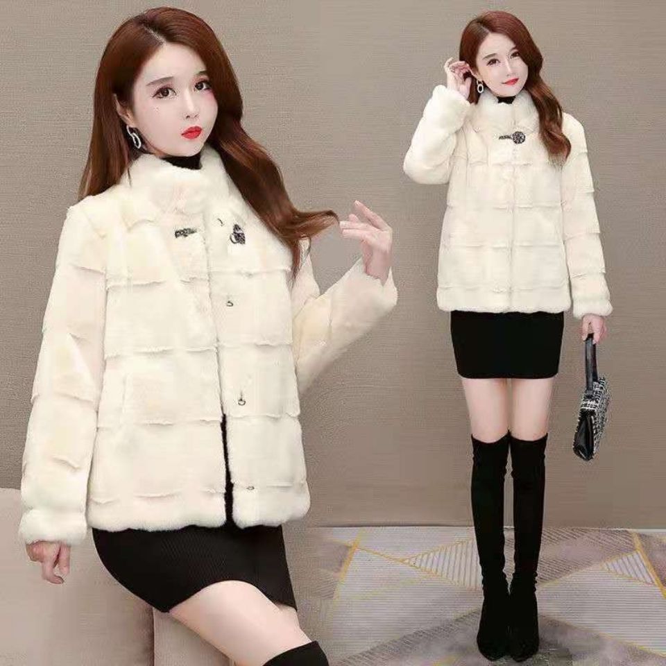 Imitation mink velvet coat women's short thickened small coat imitation Danish mink autumn and winter new