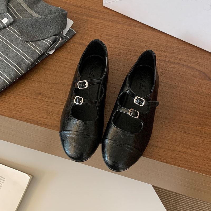 

Мода Роскошь Мода Ремешок с пряжкой Женские Мэри Джейн Балетки Обувь Лолиты Женская Обувь с круглым носком Неглубокие Женские Балетки 35 чёрный