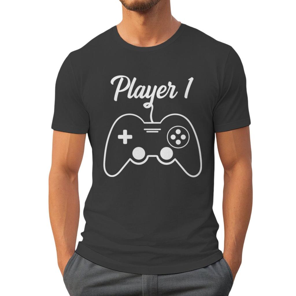 Funny Game Player 1 Player 2 Shirts Pregnancy Announceunisext Short Sleeve Unisex Unisex Tshirt Casual Couple Matching T-Shirts Gifts