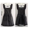 Stylish ruffled apron for women, perfect for fun makeup, nails, beauty salons, and cafes (SP220, Black)