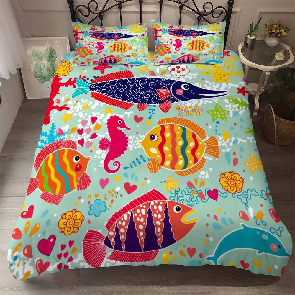 Bedclothes Hot-sale Warm Blue Bedclothes Twin Full Queen King Super King Size Bed Sets 200x200cm Beds Set De Cama 3d