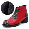 GKTINOO Ethnic Style Mother Shoes Genuine Leather Women's Short Boots  2025 Autumn Winter Round Toe Soft Sole Thick Heels Boots