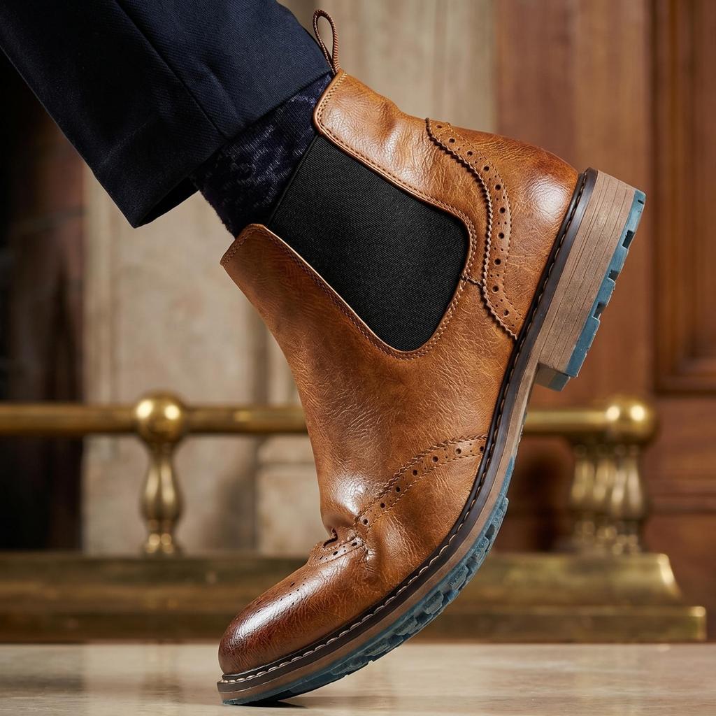 Boots Men Comfortable Brand Fashion 2026 Boots Leather