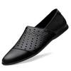 Fashion Men Shoes slip on Genuine Leather Male Casual Men Shoes hole summer Comfortable Formal Loafer Business Office Formal Dress Shoes