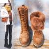Wedge Shoes Genuine Leather Snow Boots Woman Winter Boots Winter Warm Women 'S Mid -Calf Shoes Mid -Calf Ladies Platform Booties