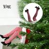 Decorative Santa Boots for Mantels Christmas Swinging Leg Ornament, Electric Hanging Legs Tree, Tree Fluffy Funny Topper with Clip, Holiday