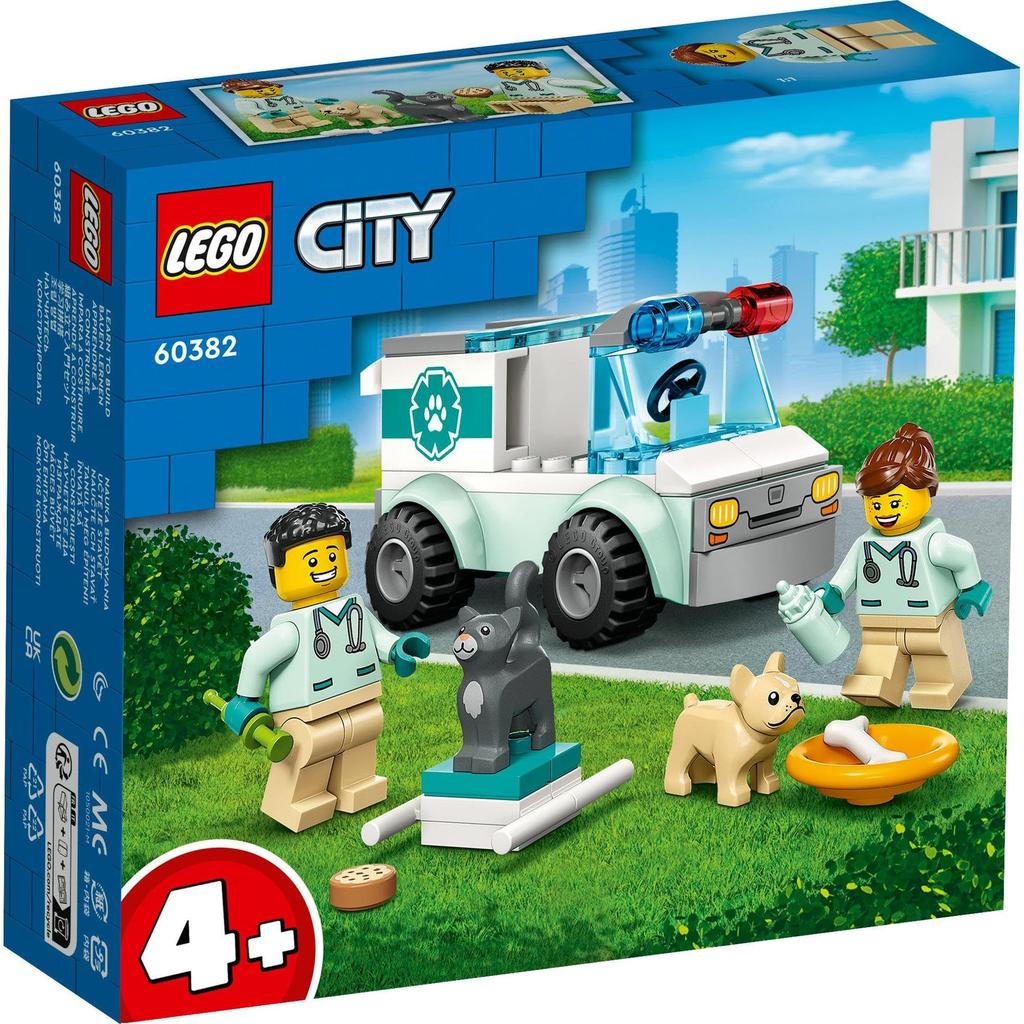 LEGO City Tierrettungswagen 60382, ein Bausteingeschenk für Jungen und Mädchen ab 4 Jahren.