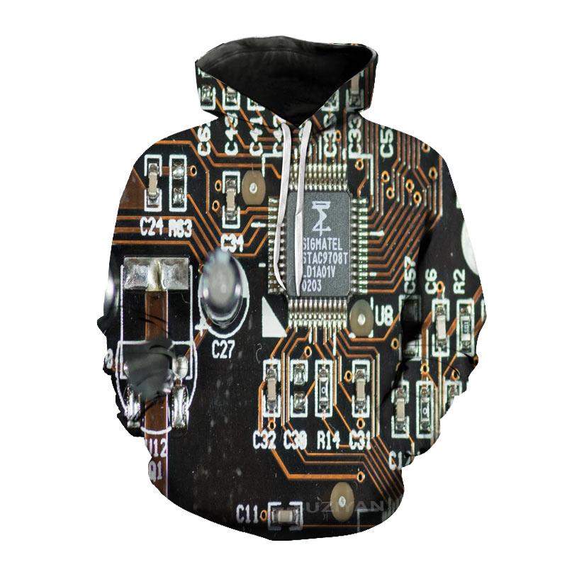Cip electronic Imprimare 3d Distracție de primăvară, toamnă, hanorac pentru bărbați, creativ Harajuku, ocazional, hip hop, petrecere, îmbrăcăminte confortabilă de stradă