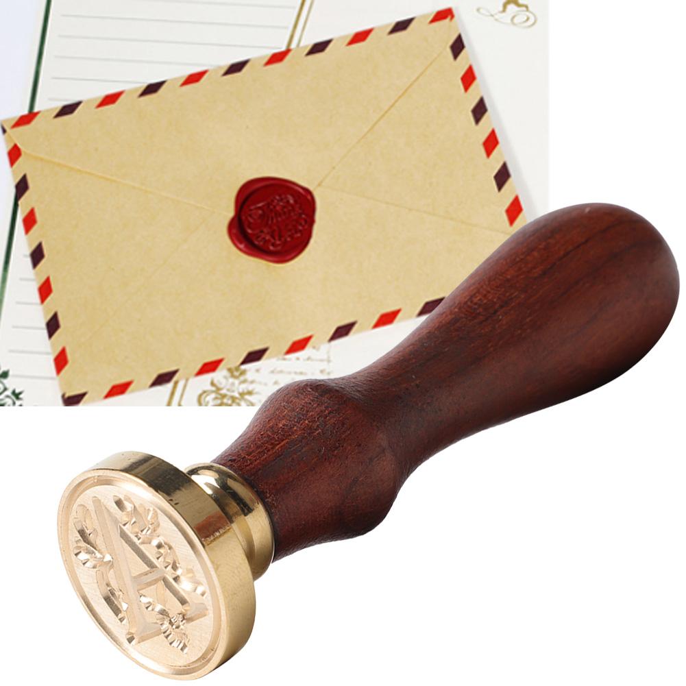 European Wooden Handle Antique Retro Wedding Invitation Greeting Wax Sealing Stamp #5