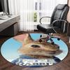 1pc Peter Rabbit1 Print Round Carpet Chair Round Carpet Suitable for Bedroom Living Room Home Decorative Carpet