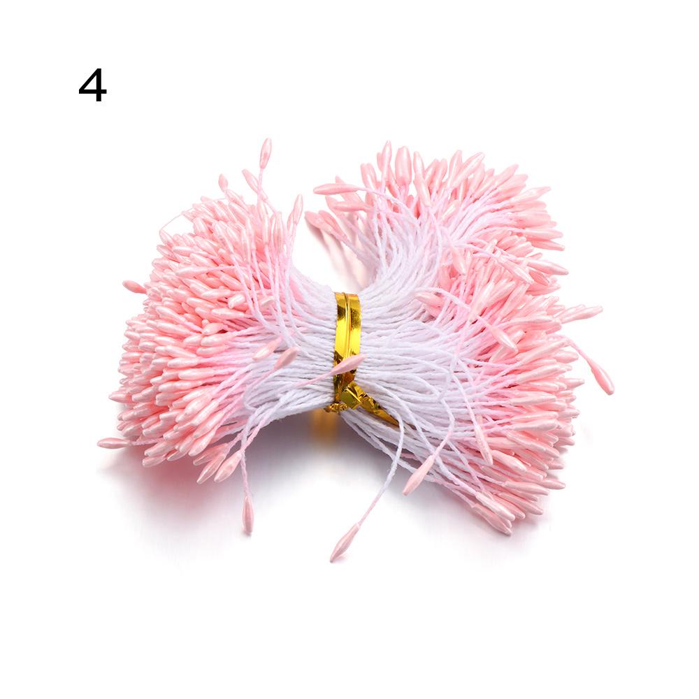 400pcs Mini Artificial Pearl Pistil Double Heads DIY Floral Craft For DIY Needlework Scrapbooking Wreath Wedding Decoration