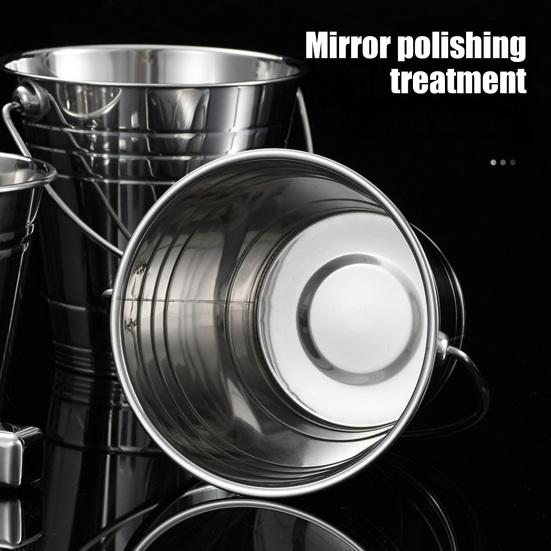 Yousheng Stainless Steel Ice Bucket, with Handle Portable Beverage Tub, Mirror Polished Durable Ice Tub, for Bars Parties KTV Beverage