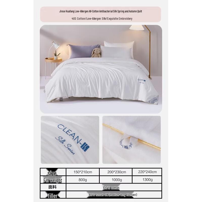 Mercury Home Textiles All-Season Tussah Silk Quilt - A-Class Cotton Cover