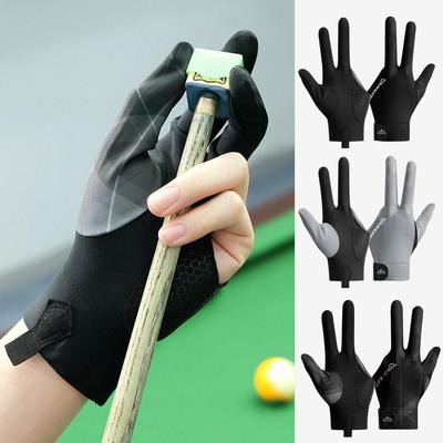 Professional Billiard Gloves Left Hand Three Finger Snooker Billiard Glove Slip Resistant Elasticity Billiard Training Accessory