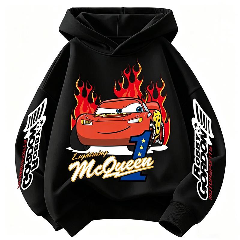 2026 Car Fun Printed McQueen Kids Boys Girls Hooded Sweatshirt Fall Winter Casual Warm Student Hoodie