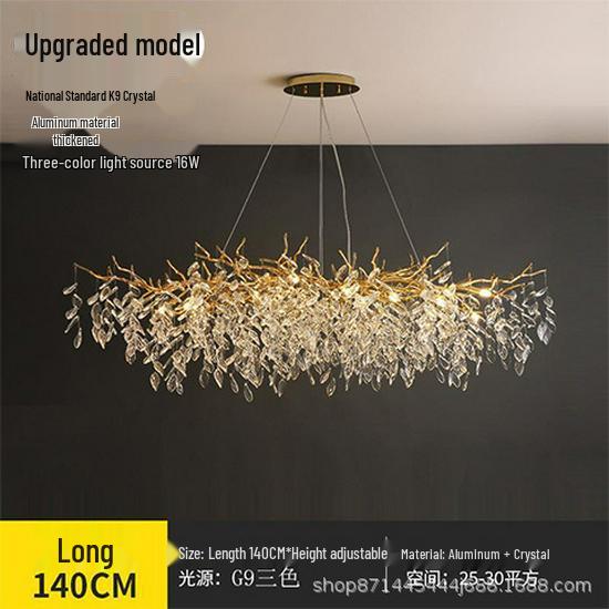 Elegant French Crystal Chandelier: K9 Aluminum Art Lamp for Living, Dining, and Bedroom