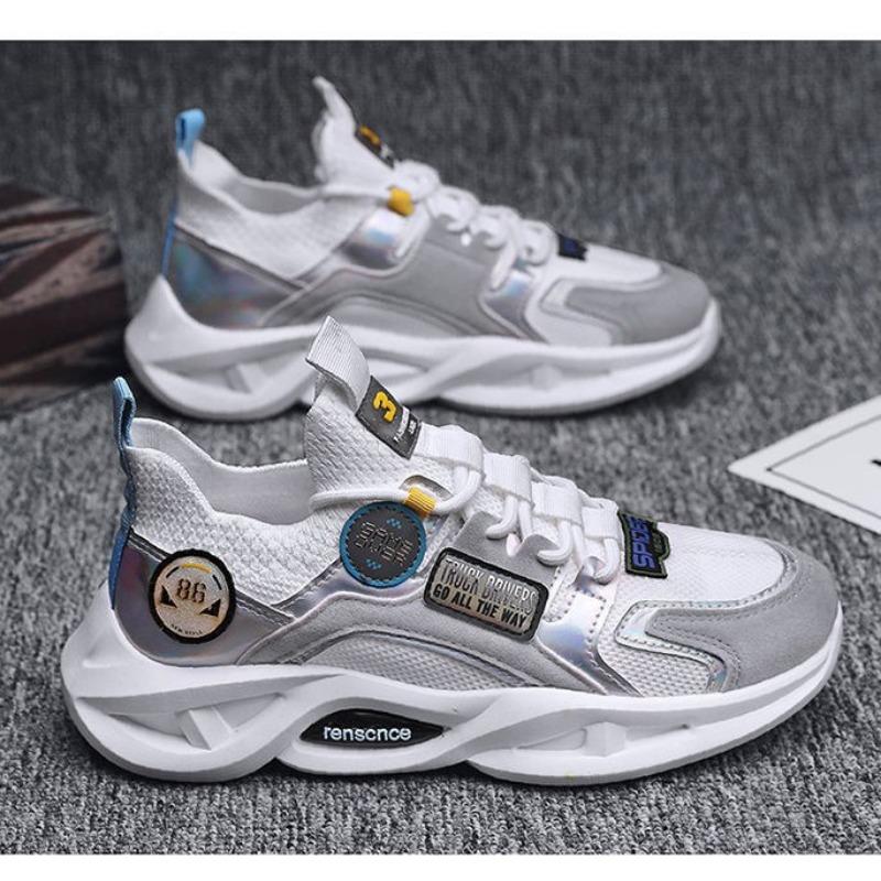 Autumn new men's shoes lace-up breathable fly-woven running shoes blade casual sports shoes men's running shoes