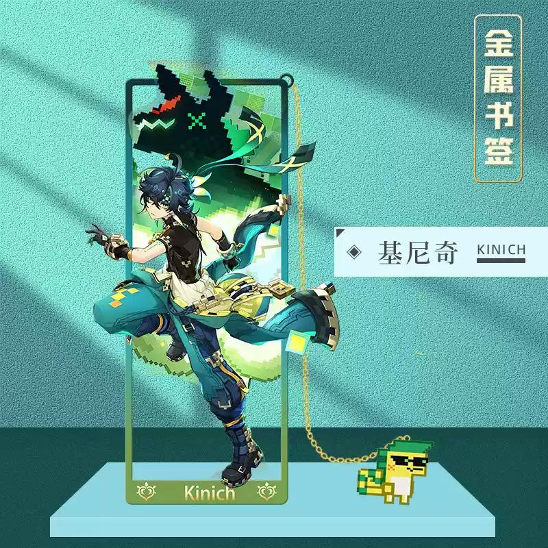 Set Ufficiale Segnalibri Metallici Genshin Impact Skirk Furina Scaramouche Kinich Valessa Supporto Personaggio Arredamento Scrivania Anime Regalo