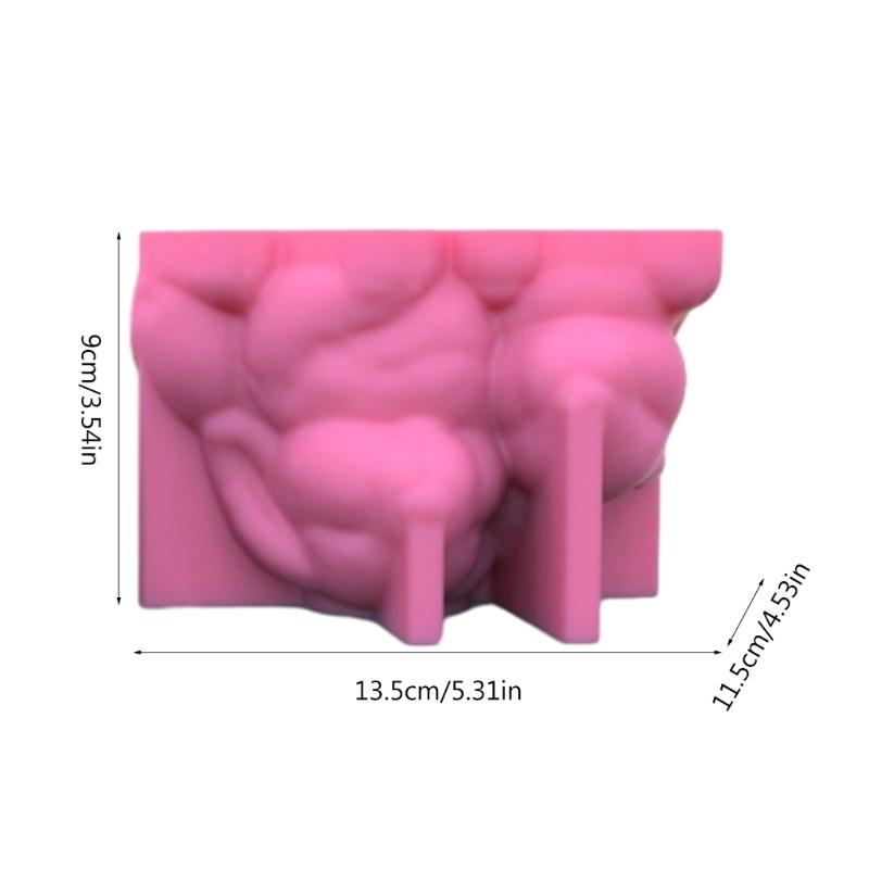 Moule Silicone Portrait Pots de Fleurs Moule Double Lapin Moules Jardinière