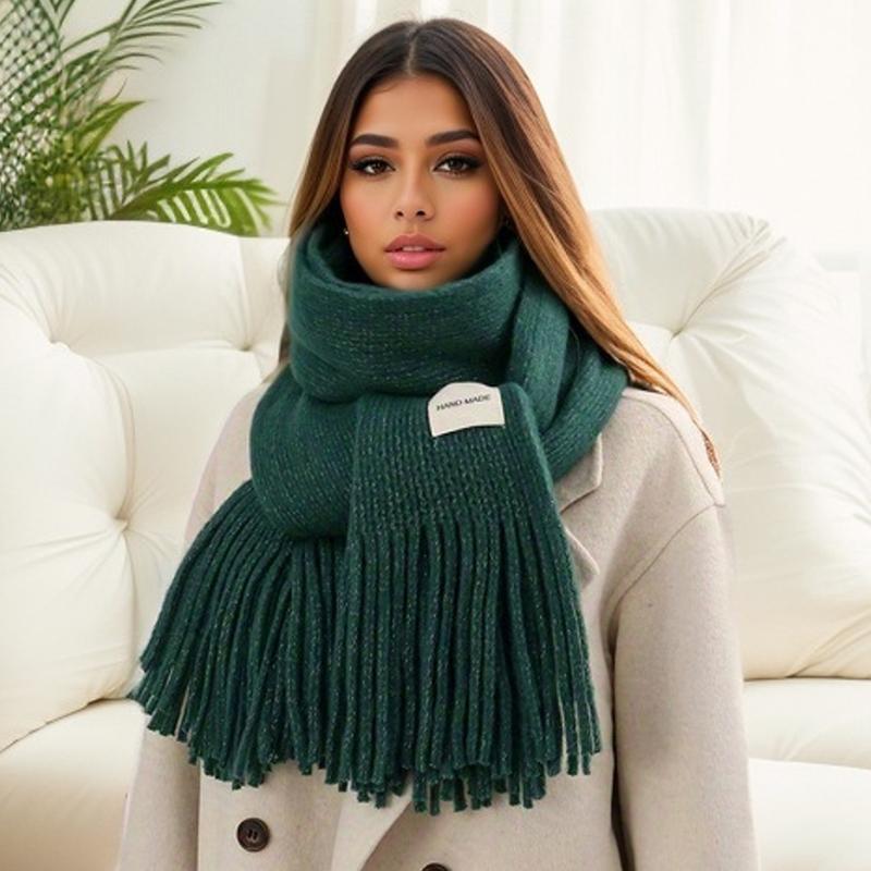 Fashion Warm Wool Scarf for Women Winter Design Solid Soft Neck Scarves Female High Quality Neckercheif Bandana Echarpe