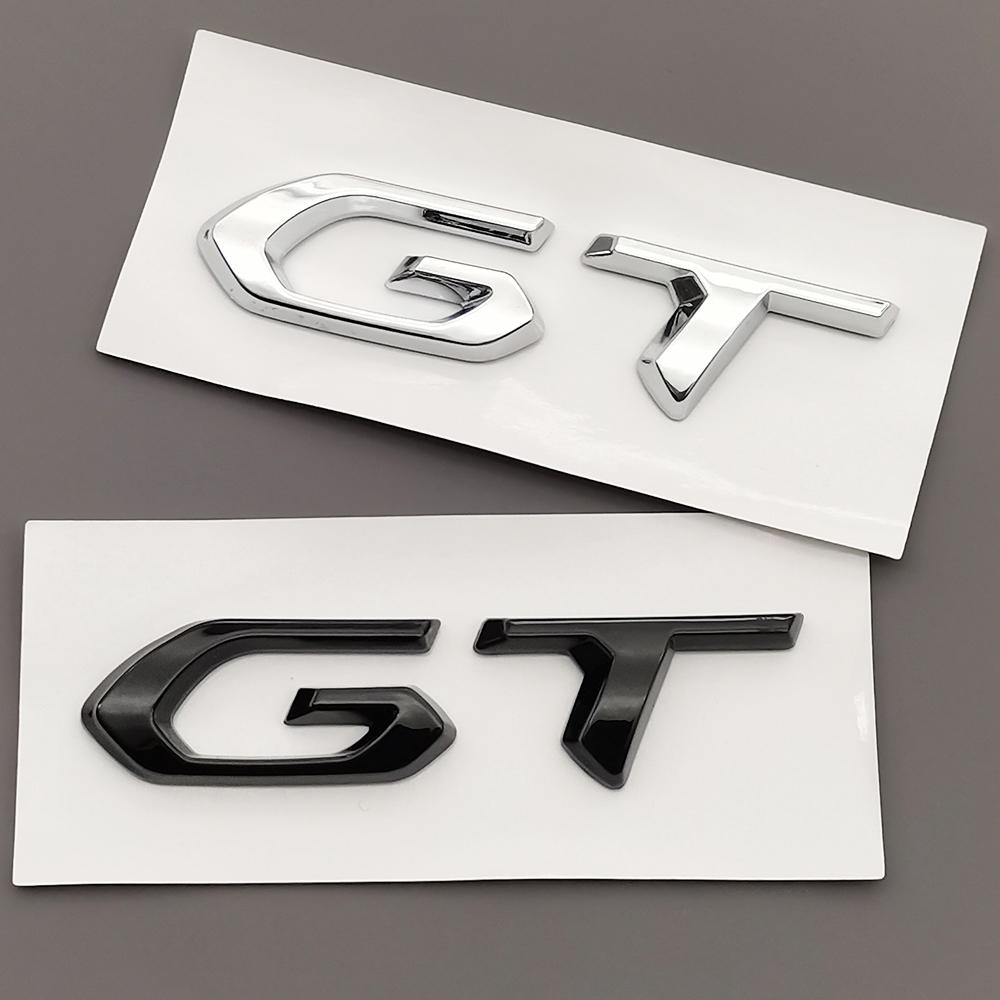 3D ABS Car Sticker GT Logo Emblem Side Fender Rear Trunk Badge for Peugeot 308 408 508 207 208 3008 4008 2008 5008 AccessoriesR