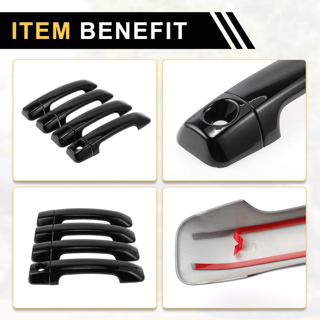 REPAIROCK Autotürgriffschützer für Toyota Tundra Satz aus ABS Schwarz 2007-2020, 4,