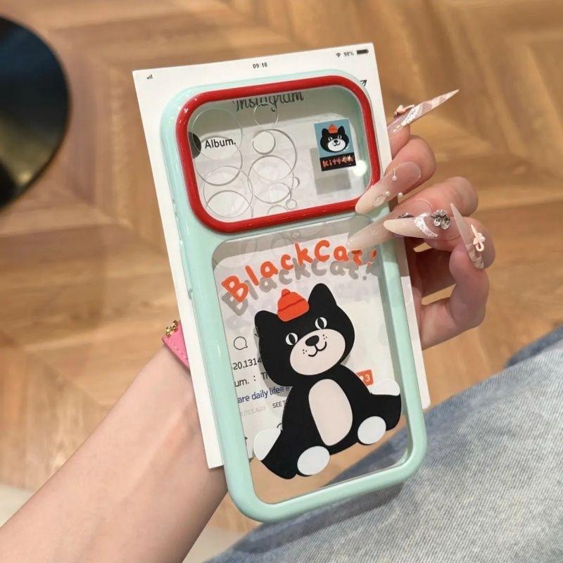 Contrasting color starlight shell cartoon animal for iphone17promax/16pro mobile phone case 14/15/13/16