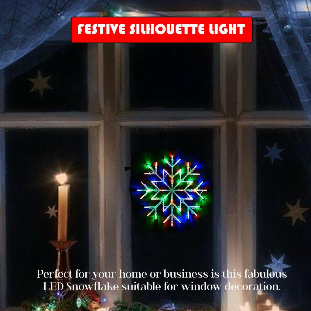 Led Snowflake Window Fairy Light Up Home Party Xmas Christmas Star Decoration