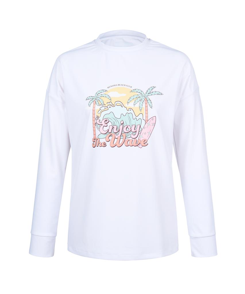 Lenomasuyeongbog Women'S Wave Long Sleeve Rash Guard White Rn-Cs2F554-Wh