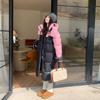 Autumn Winter Thicken Warm Parka Women Casual Contrast Color Big Pocket Loose Long Hooded Coat Jackets Outwear