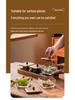 Compartmented Walnut Wood and Glass Snack Tray