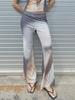 Gijun Sheer Print Flared Pants Charcoal