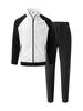 Men's Color Block Waffle Jacket and Sportswear Set - Autumn/Winter Collection
