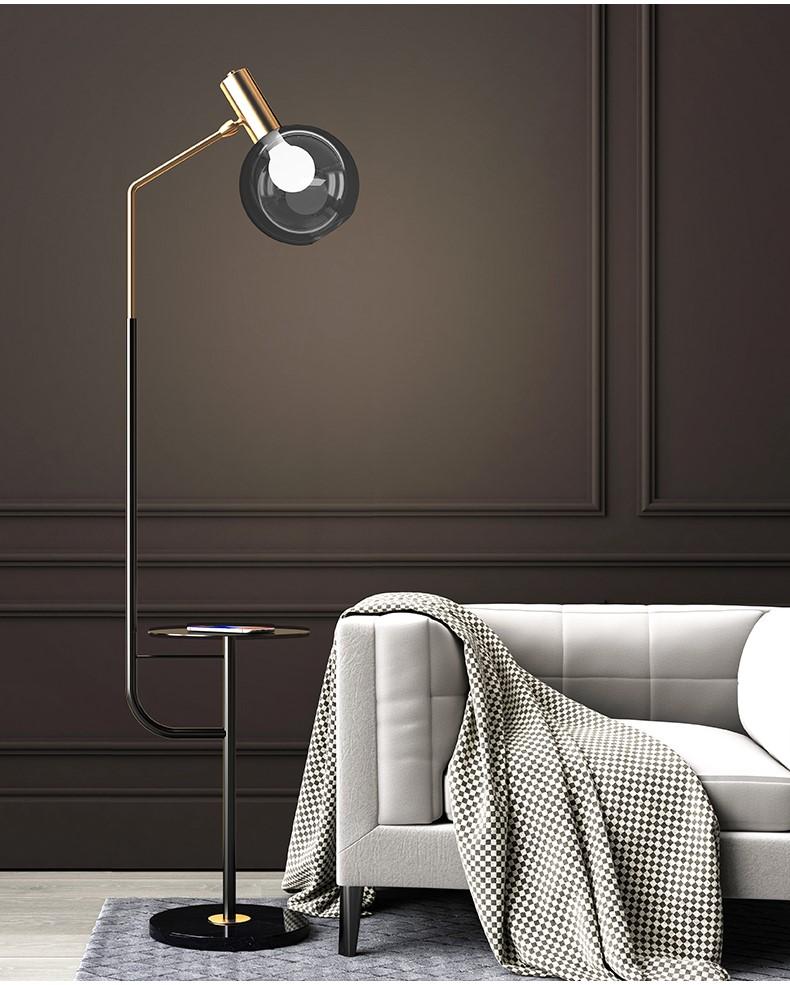 Floor lamp modern simple northern Europe living room bedroom LED lamp tea table bedside full floor lamp