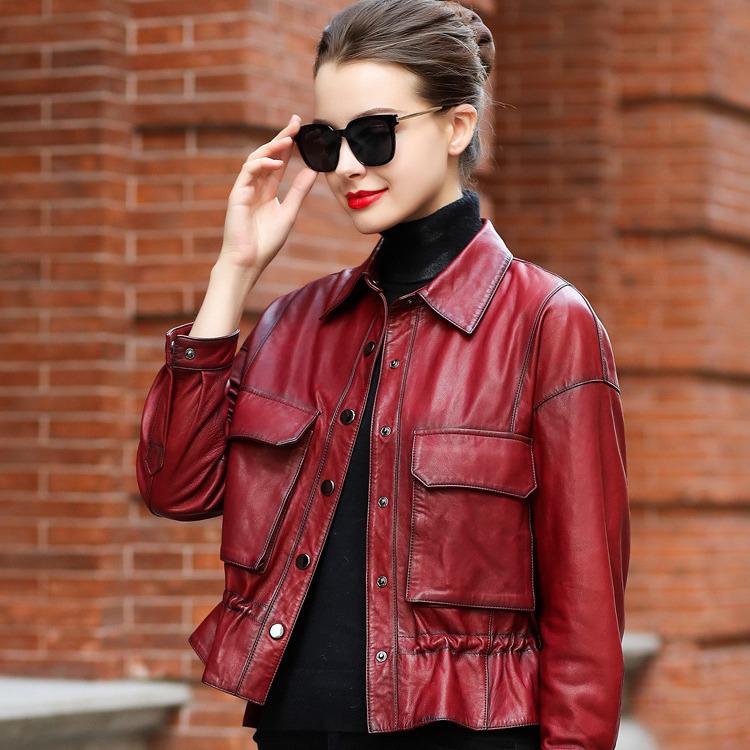 Autumn 2026 Haining Sheepskin Leather Jacket - Short, Genuine Fashion Style