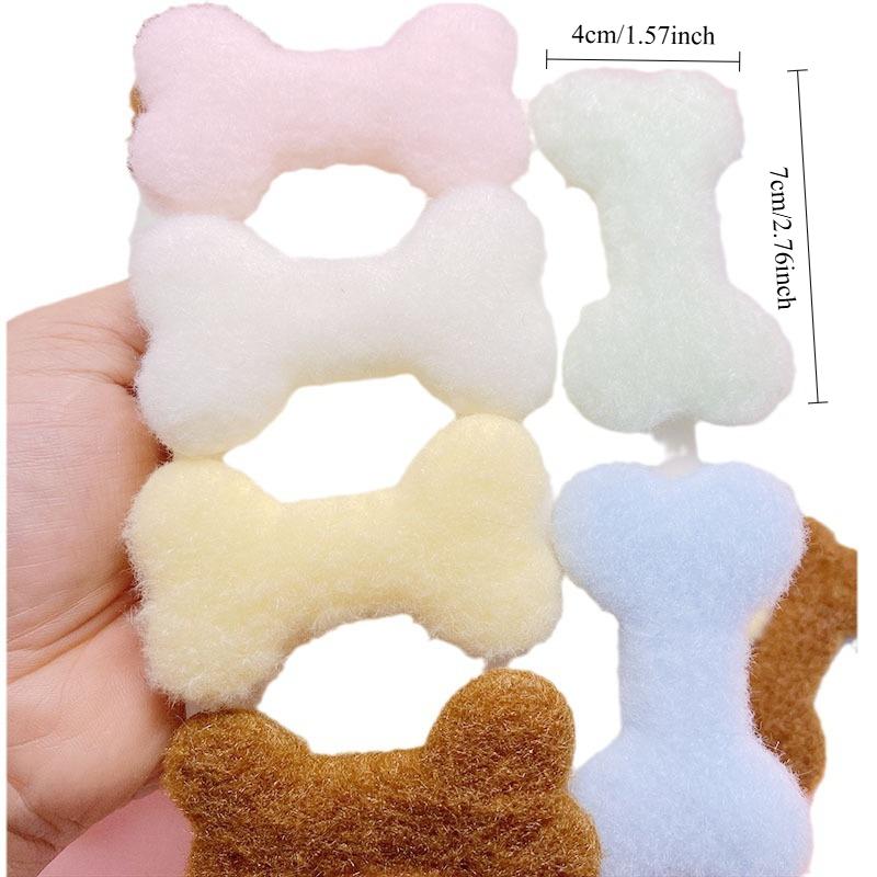 10pcs Mini 4*7cm Bone Shaped Plush Dog/Cat Chew Toy, Pet Supplies for Small Breeds