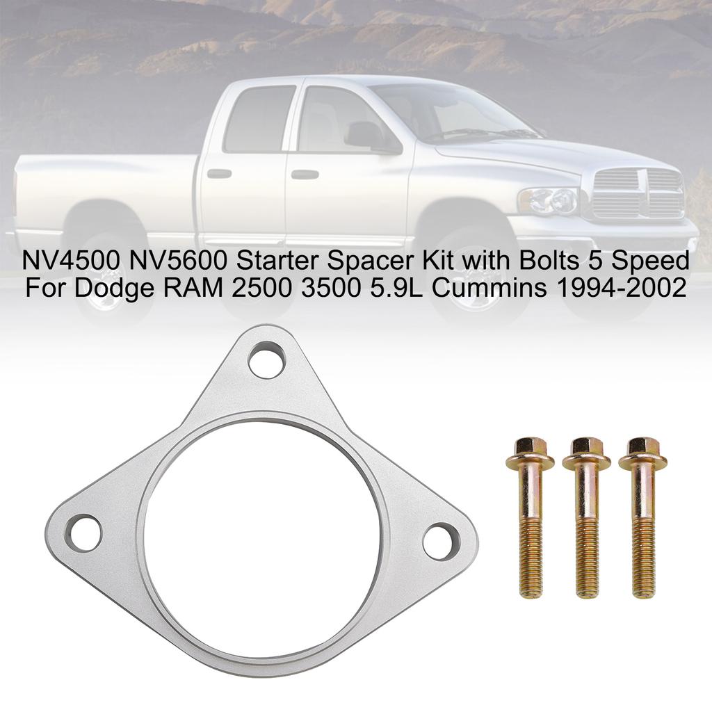 NV4500 NV5600 Starter Spacer Kit with Bolts 5 Speed For Dodge RAM 2500 3500 5.9L Cummins 1994-2002