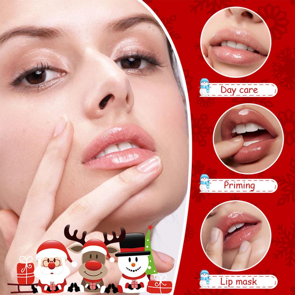 Christmas Lip Balm Gift Set, 3 Fruit Flavors Moisturizing Lip Balm For Dry Chapped Lip, With Exquisite Packaging,Women Men Lip Care Gifts