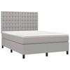 Letto a Doghe con Materasso Grigio Chiaro 140 x 200 cm Tessuto