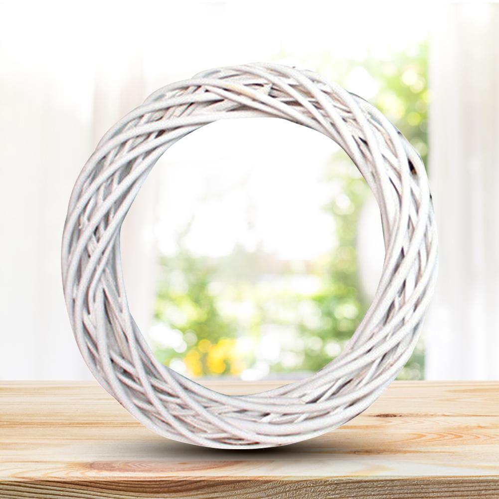 10/20/30cm Wicker Wreath Round Rattan Ring Christmas Garland Hanging Ornament DIY Floral Wreath Wedding Decoration Home Decor