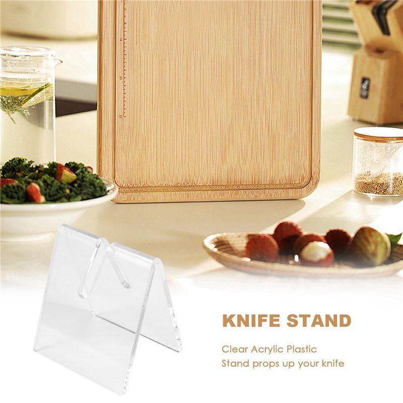 A84E-10PCS Clear Acrylic Knife Blade Display Stand Holders Folding Knife Display Stand Holder Pocket Knives Showcase Rack