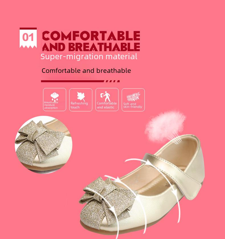 2024 New Girls' Leather Princess Dance Shoes