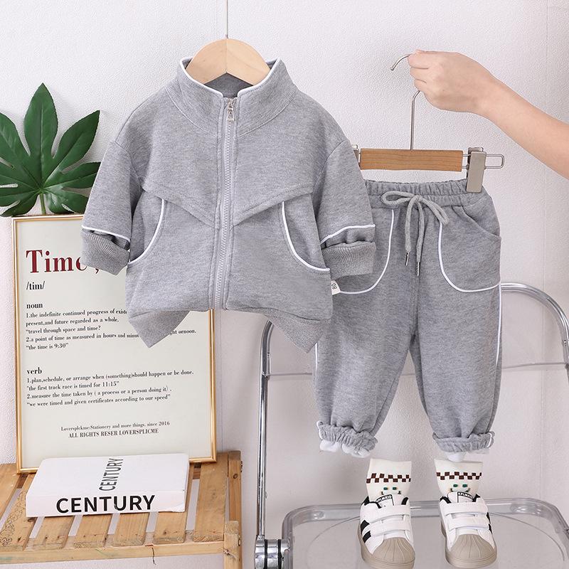 Girls' Korean Style Spring/Autumn Zipper Sweatshirt & Pants Two-Piece Set