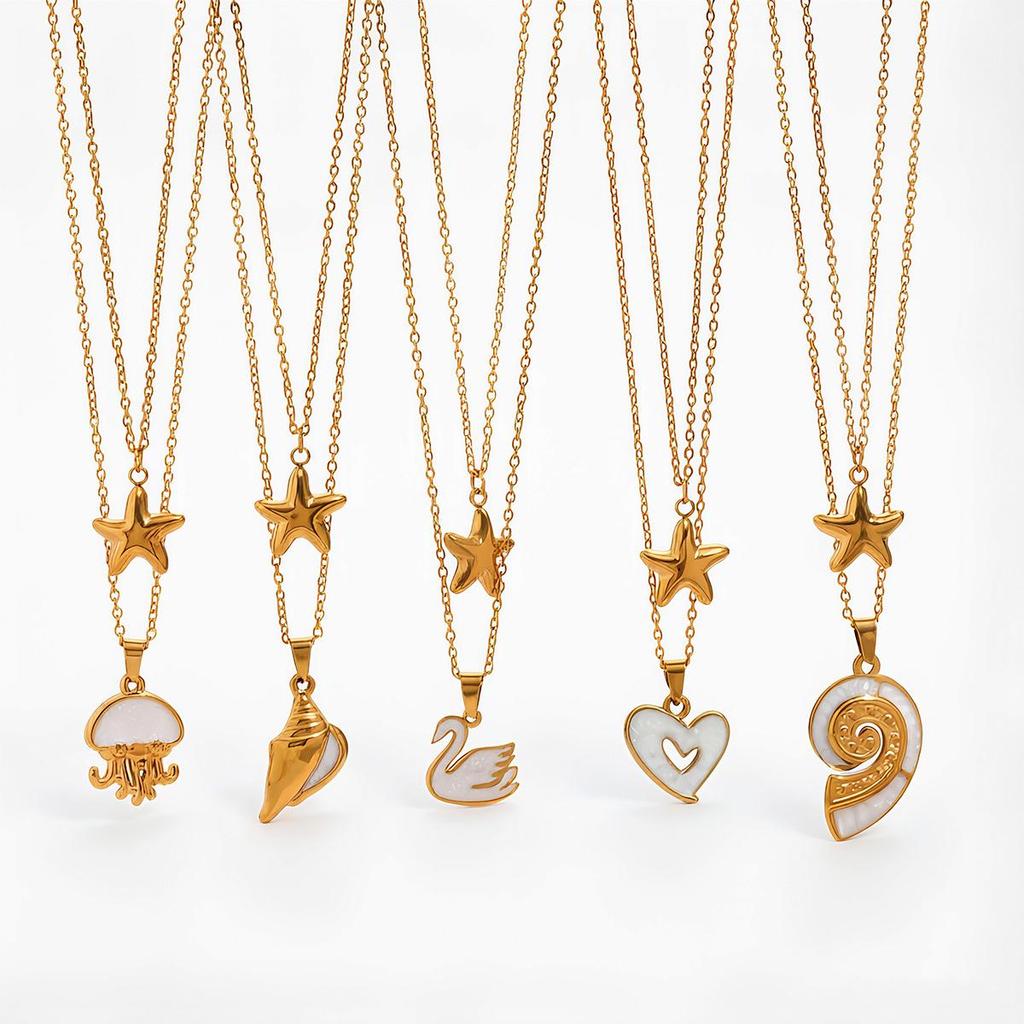 Ocean-Style Light Luxury Titanium Steel Starfish Necklace
