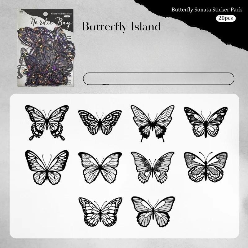 

20 Pieces of Vintage Hollowed Out Lace Decorative Paper Shell Light and Shadow Butterfly Themed Handmade Account DIY Materials