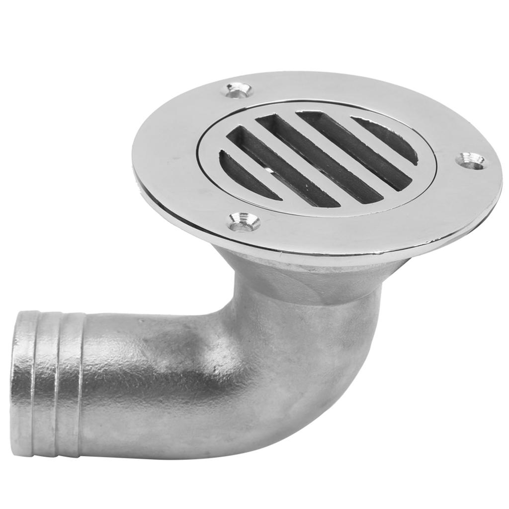 Durable Boat Floor Drain 316 Stainless Steel Marine 90 Degree Boat Floor Deck Water Drain38MM